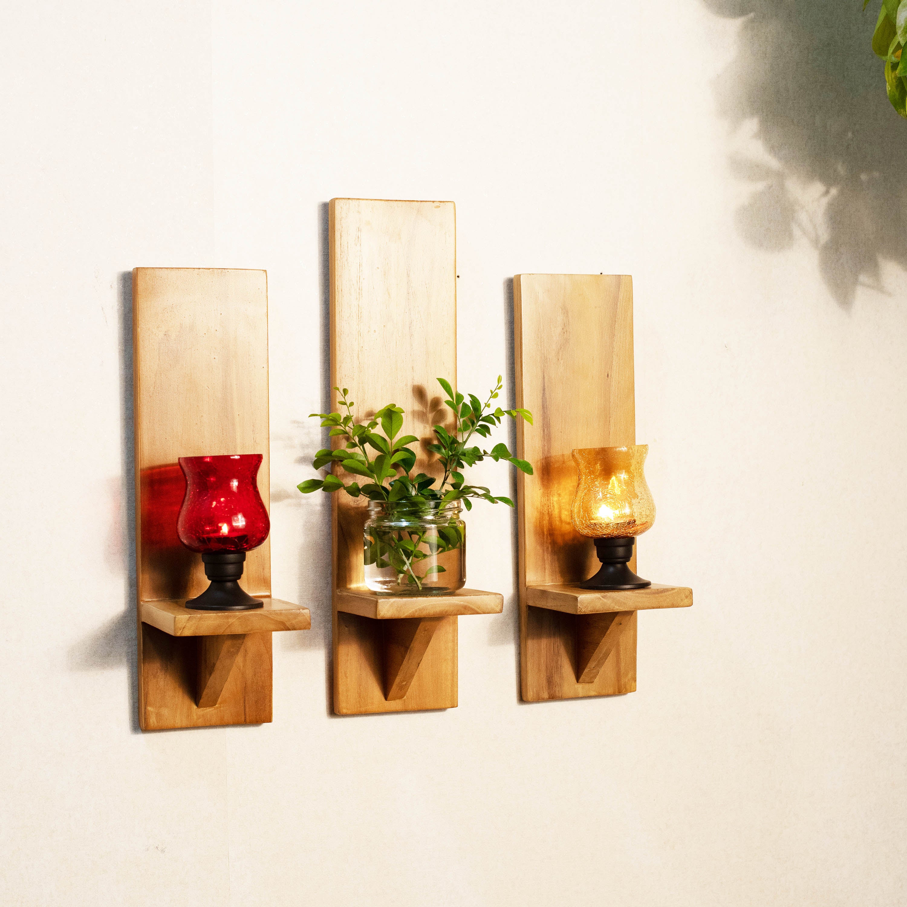 Wall Shelf | Wall Mount | Wall Rack | Wall Bracket | Wall Cabinet for Home Decor, Home Decoration, Living Room, Kitchen, Bedroom, Storage, Pooja Room, Office Home Décor Items - Pack of 3