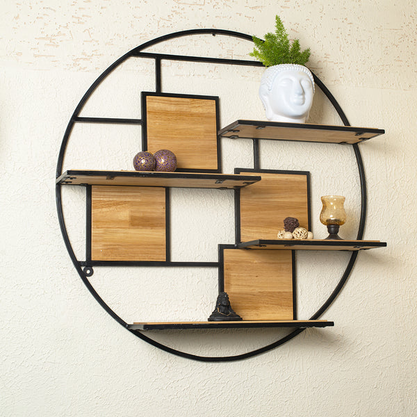 Wall Mounted Round Floating Wall Shelf with 4 Tier