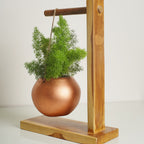 Modern Wooden Decorative Planter Stand Flower Pot Rack Shelf with Hanging Pot for Outdoor Indoor Home Office Garden Balcony Porch Patio Terrace Corner Display