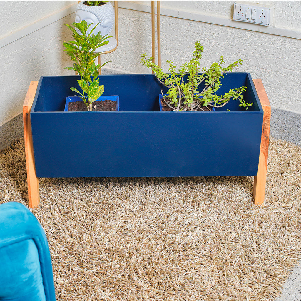 WPC Wood Garden Flower Planter Succulent Pot Rectangle Heavy Duty Highly Durable Plant Container Gamla for Indoor Home Décor & Outdoor Balcony Garden