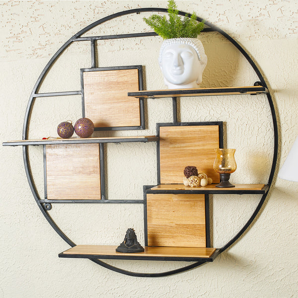 Wall Mounted Round Floating Wall Shelf with 4 Tier