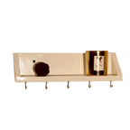 Unique Style Floating Wall Shelves, Decorative Wood Shelf for Living Room, Bedroom, Kitchen, Office, Easy to Assemble Modern Wooden Wall Mounted Shelves Key Holder (5 Hooks, Brown, Black, Red, White, Yellow)