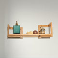 Mango Wood Make Eco-friendly Wall Mounted Bathroom Wooden Wall Shelf (Number of Shelves - 1, Brown)
