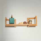 Mango Wood Make Eco-friendly Wall Mounted Bathroom Wooden Wall Shelf (Number of Shelves - 1, Brown)