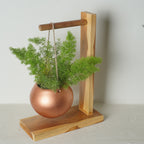 Modern Wooden Decorative Planter Stand Flower Pot Rack Shelf with Hanging Pot for Outdoor Indoor Home Office Garden Balcony Porch Patio Terrace Corner Display