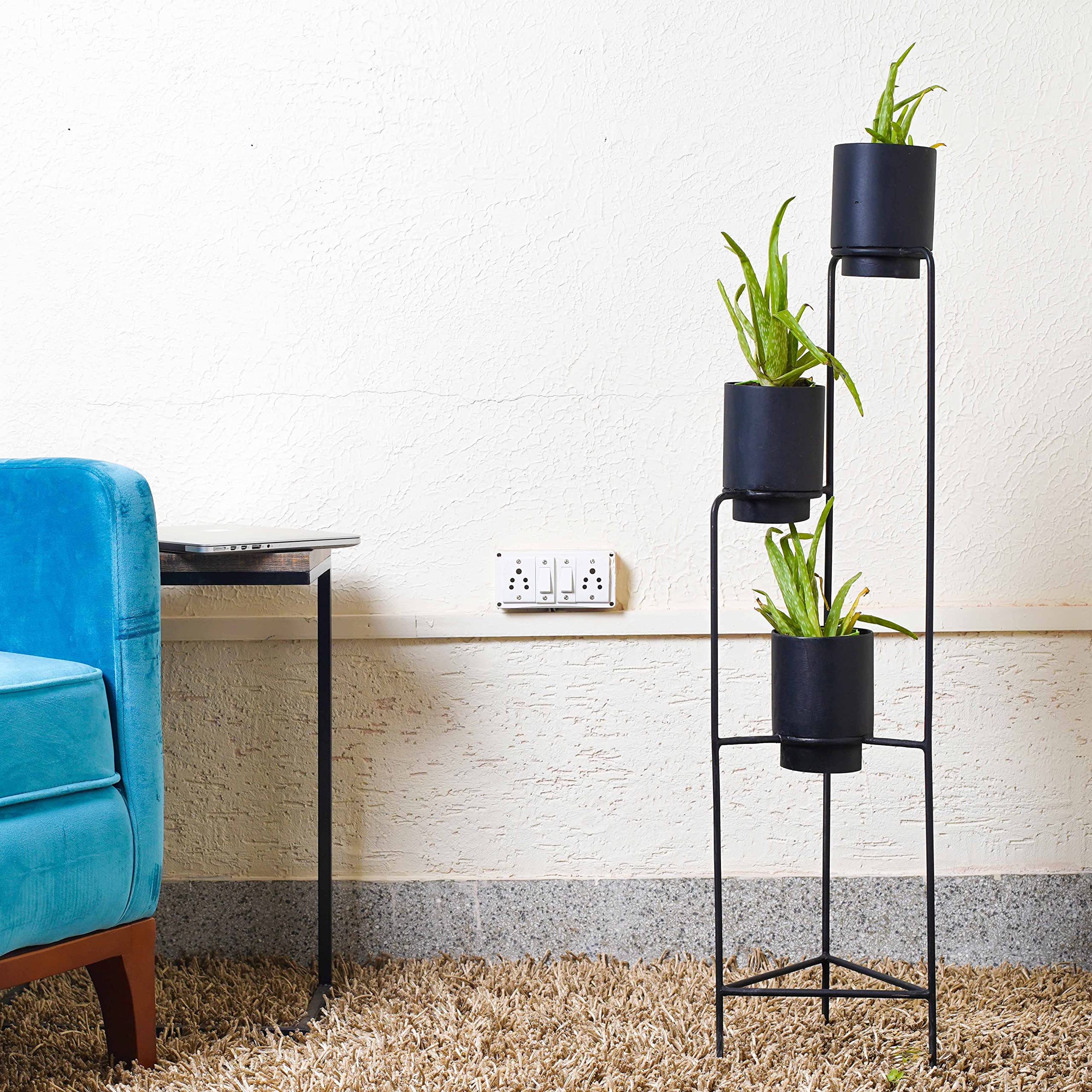 Unique Lifestyle Plant Stand Flower Pot Holder - Metal 3 Tier Corner Display Rack Planter