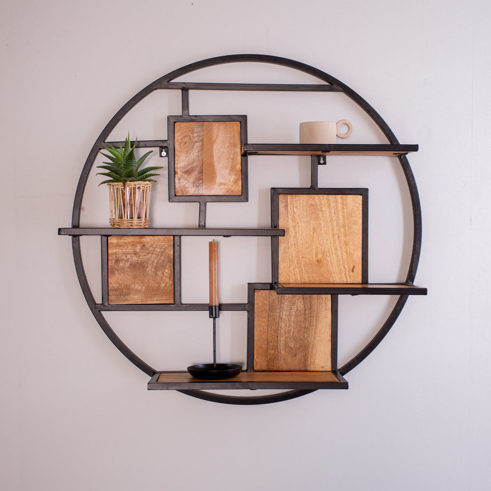 Wall Mounted Round Floating Wall Shelf with 4 Tier