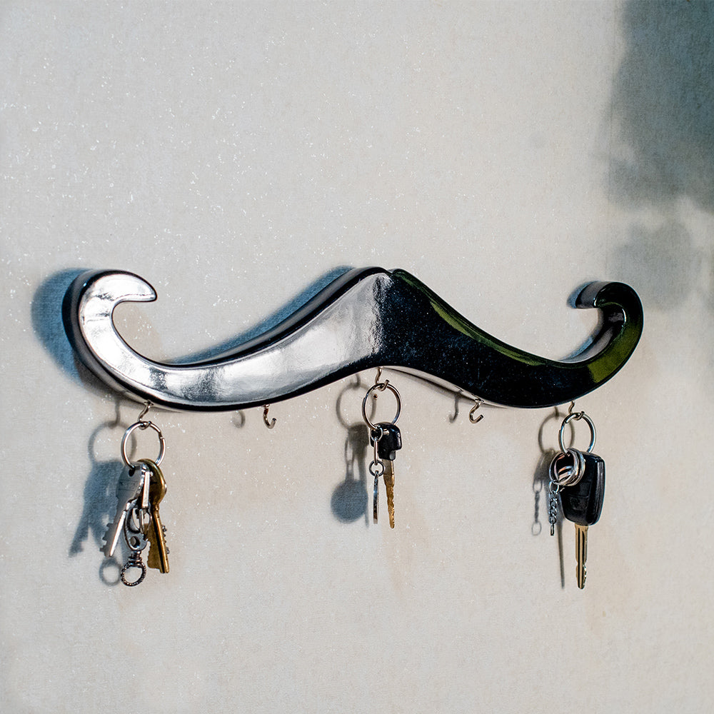 Wooden Mustache Shaped Key Holder