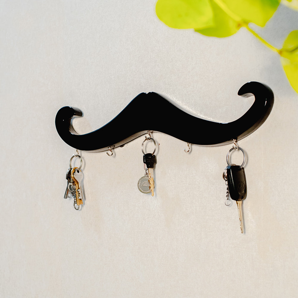 Wooden Mustache Shaped Key Holder