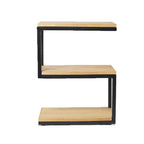 Wooden & Iron S Shape Bedside Tables