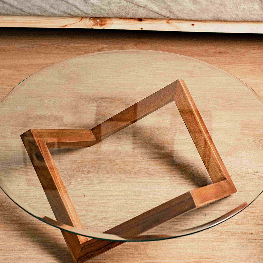 Solid Wood Low Rhombus Coffee Table