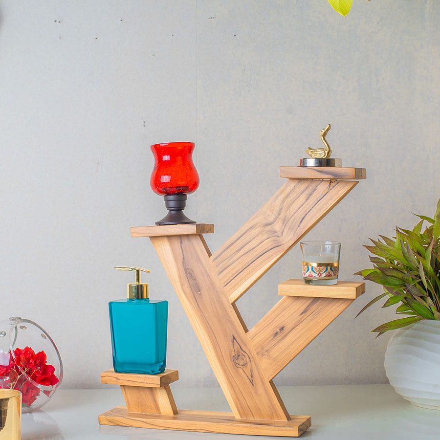 Angled Tabletop Plant Stand