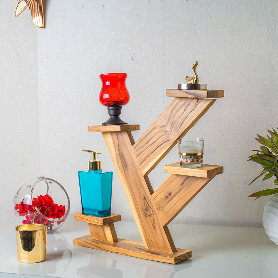 Angled Tabletop Plant Stand ( Side Look )